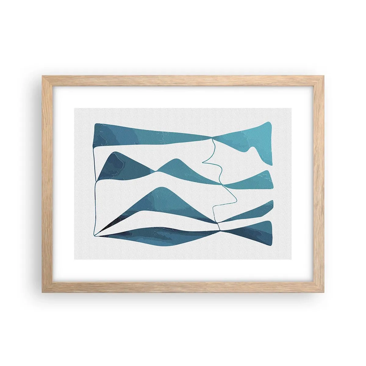 Poster în ramă de stejar deschis - Abstracție: relație turcoaz - 40x30 cm