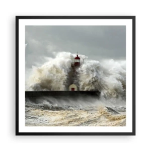 Poster în ramă neagră - Mânia oceanului - 60x60 cm