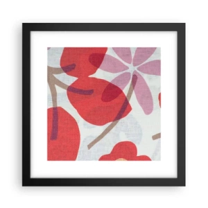 Poster în ramă neagră - Aranjament floral în roz - 30x30 cm