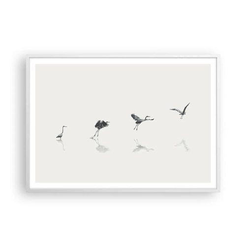 Poster în ramă albă - Patru pași simpli - 100x70 cm