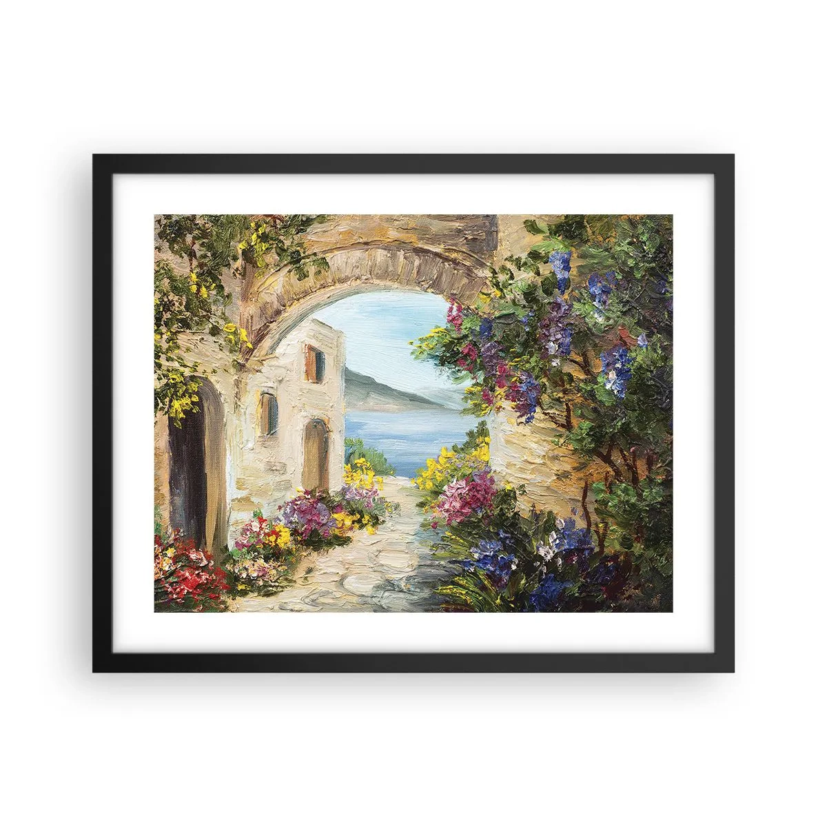 Poster în ramă neagră - Farmecul peisajului de coastă - 50x40 cm