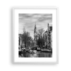 Poster în ramă albă - Amsterdam vibes - 40x50 cm