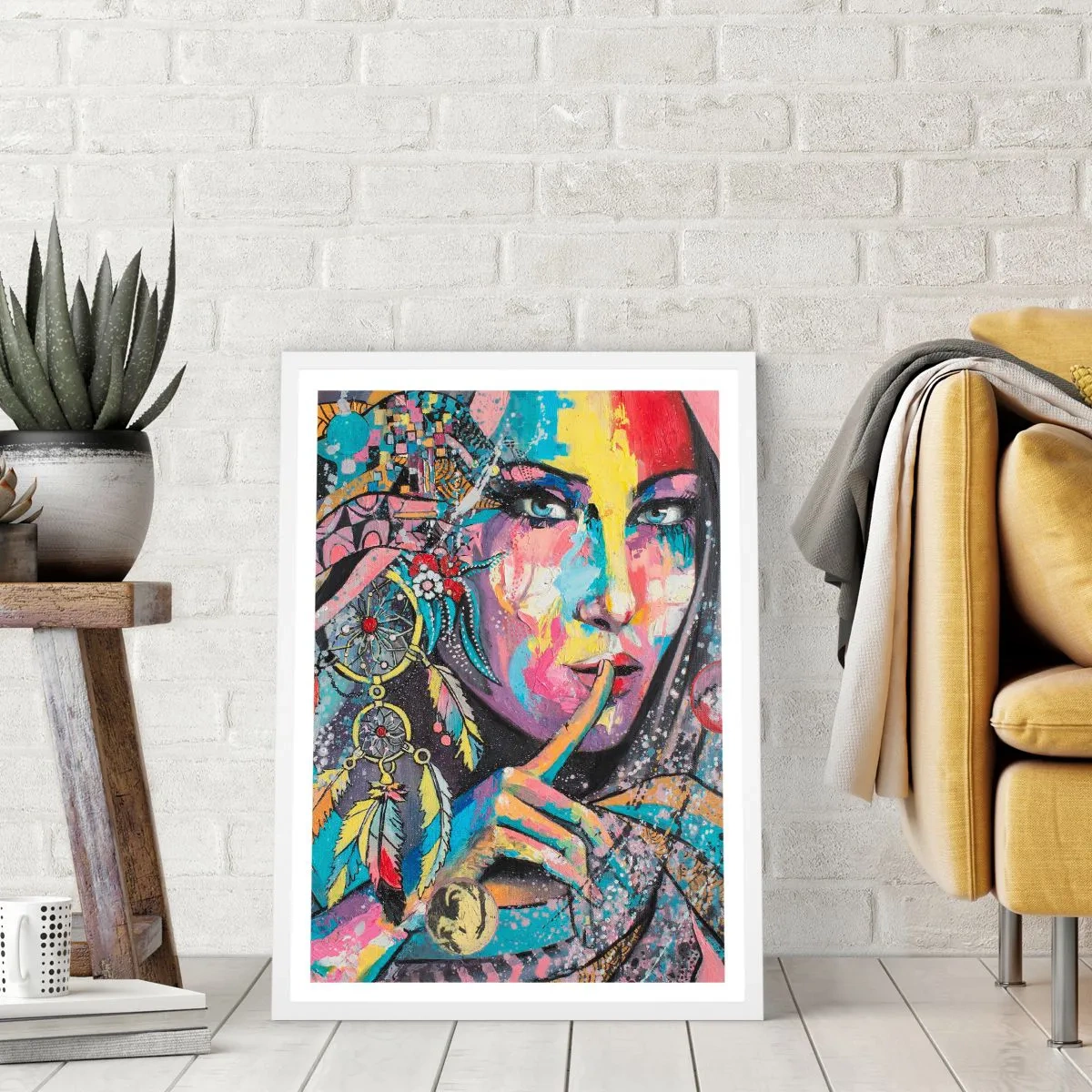 Poster în ramă albă - Taci până când înțelegi - 70x100 cm