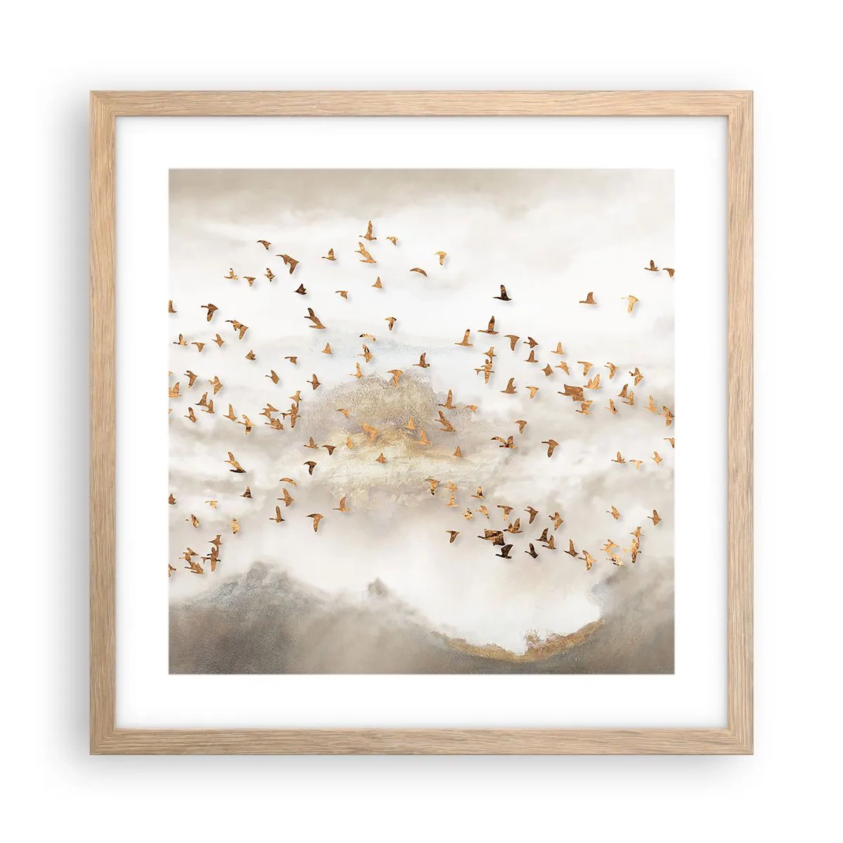 Poster în ramă de stejar deschis - A sosit timpul... - 40x40 cm