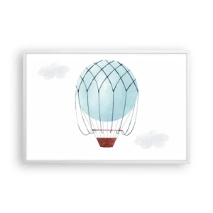 Poster în ramă albă - Complet în nori - 91x61 cm