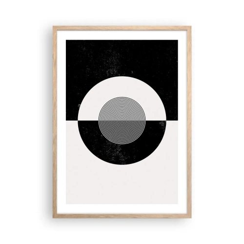 Poster în ramă de stejar deschis - Armonie în alb și negru - 50x70 cm