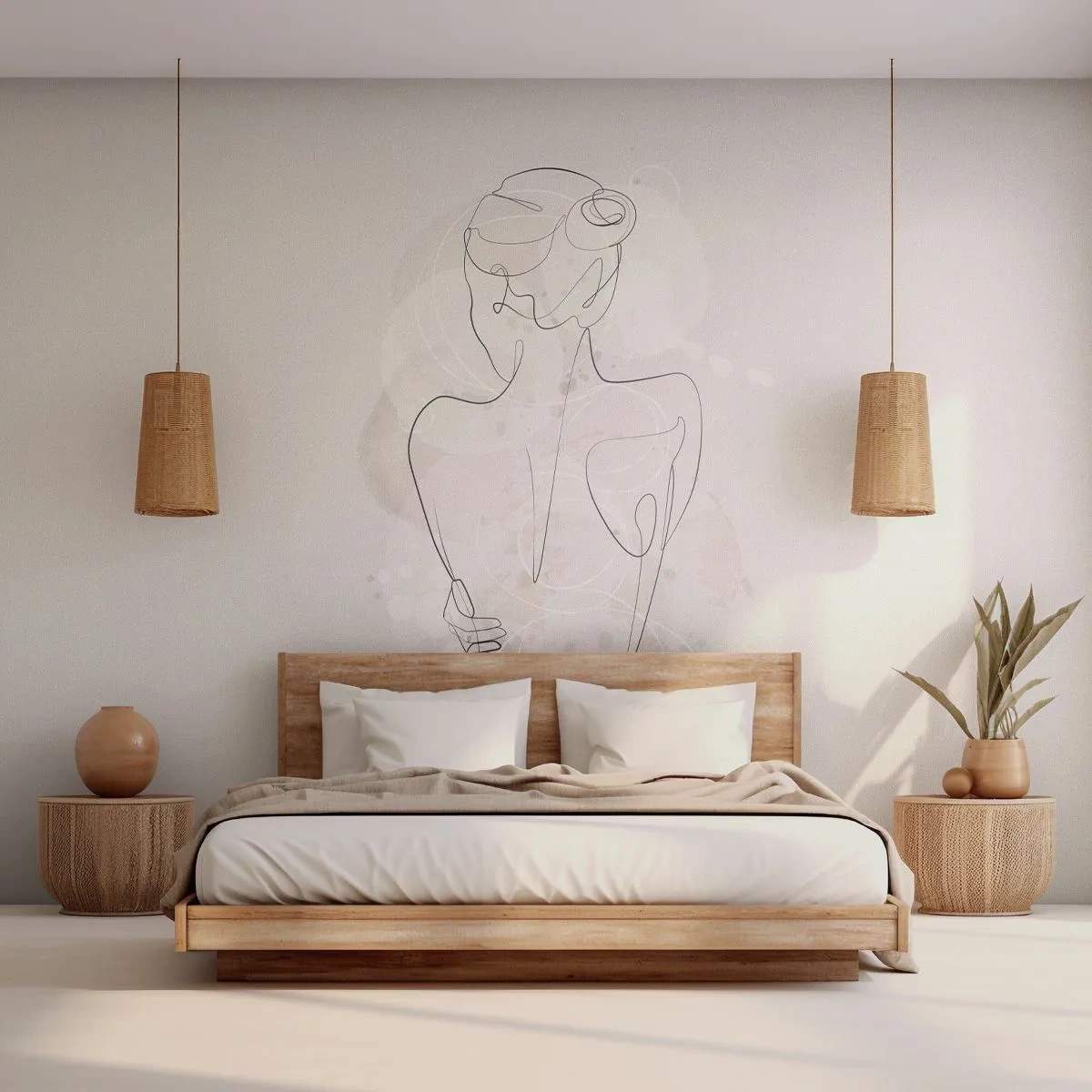 Tapet Premium Canvas - Ca un instrument sensibil - Femeie, Corp, Grafică - 200x140 cm
