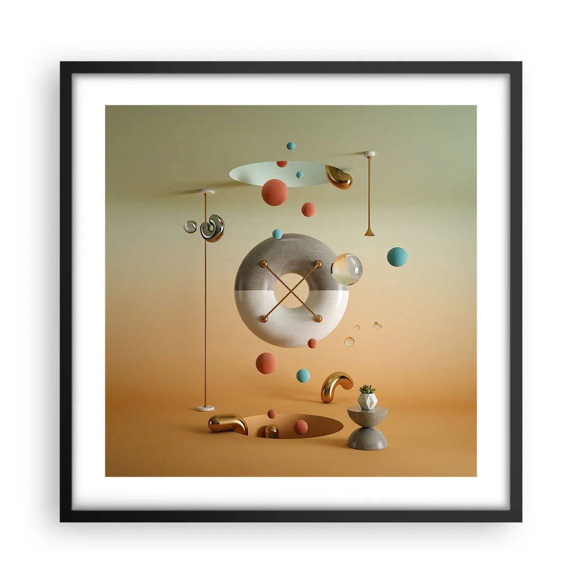 Poster în ramă neagră - Orice se poate întâmpla - 50x50 cm