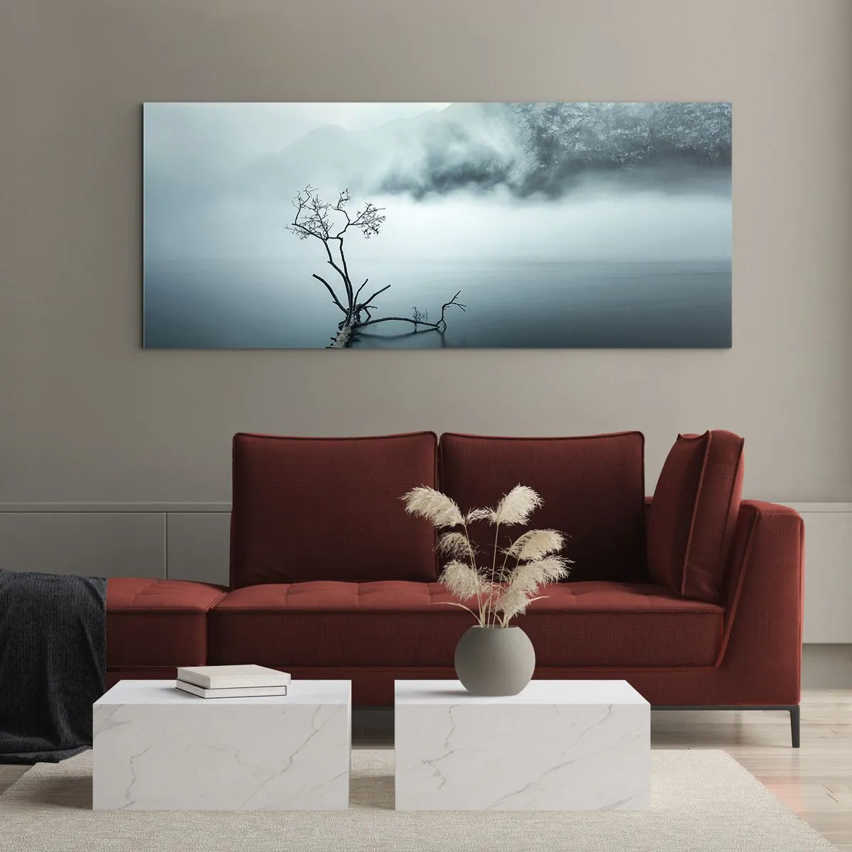 Tablou pe sticlă - Din apă și ceață - 100x40 cm