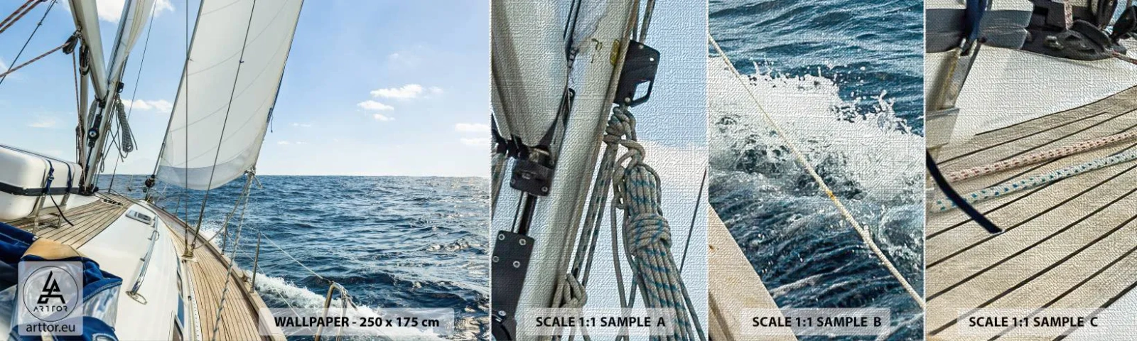 Mostră tapet Premium Canvas - Ahoy aventura - Iaht, Mare, Navigație - 100x30 cm