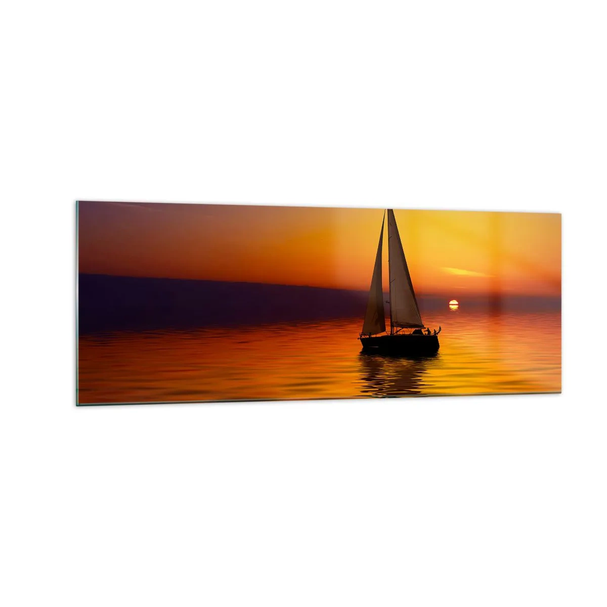 Tablou pe sticlă - Ce liniște e aici la amurg... - 140x50 cm