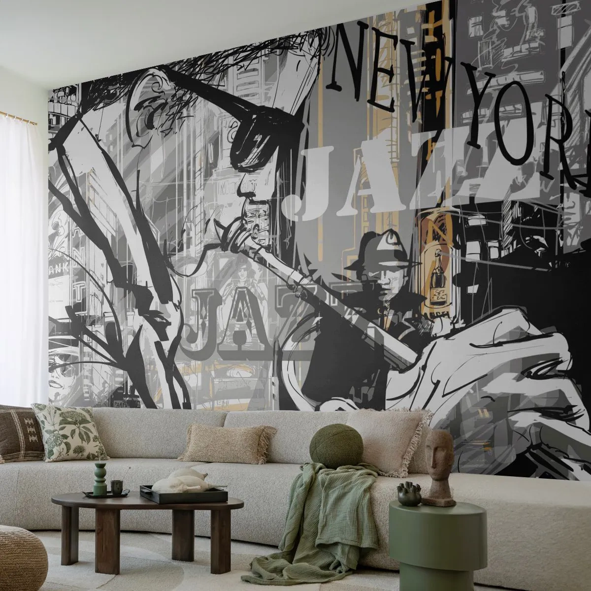 Tapet Autoadeziv Deluxe Sticker - În ritmul New York-ului - New York, Muzică, Jazz - 250x175 cm