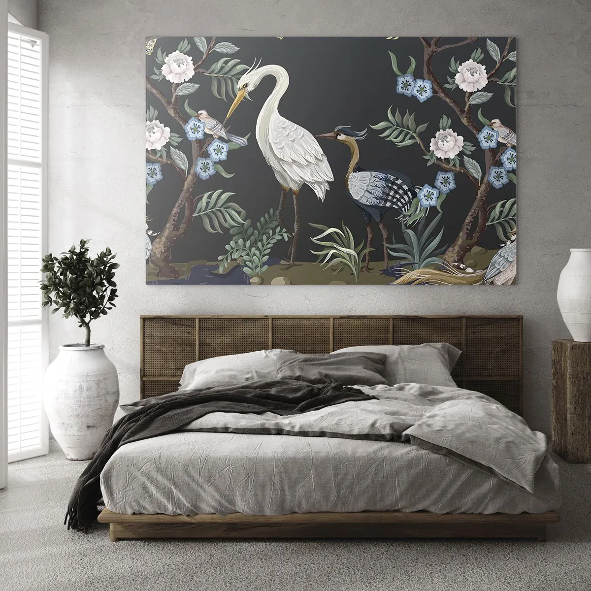 Tablou pe sticlă - Parada păsărilor - 120x80 cm