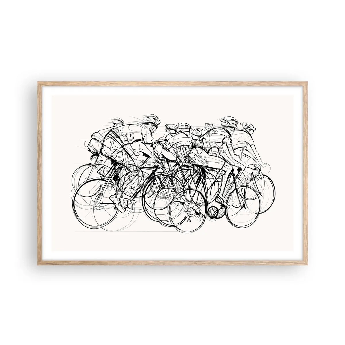 Poster în ramă de stejar deschis - Mână în mână - 91x61 cm