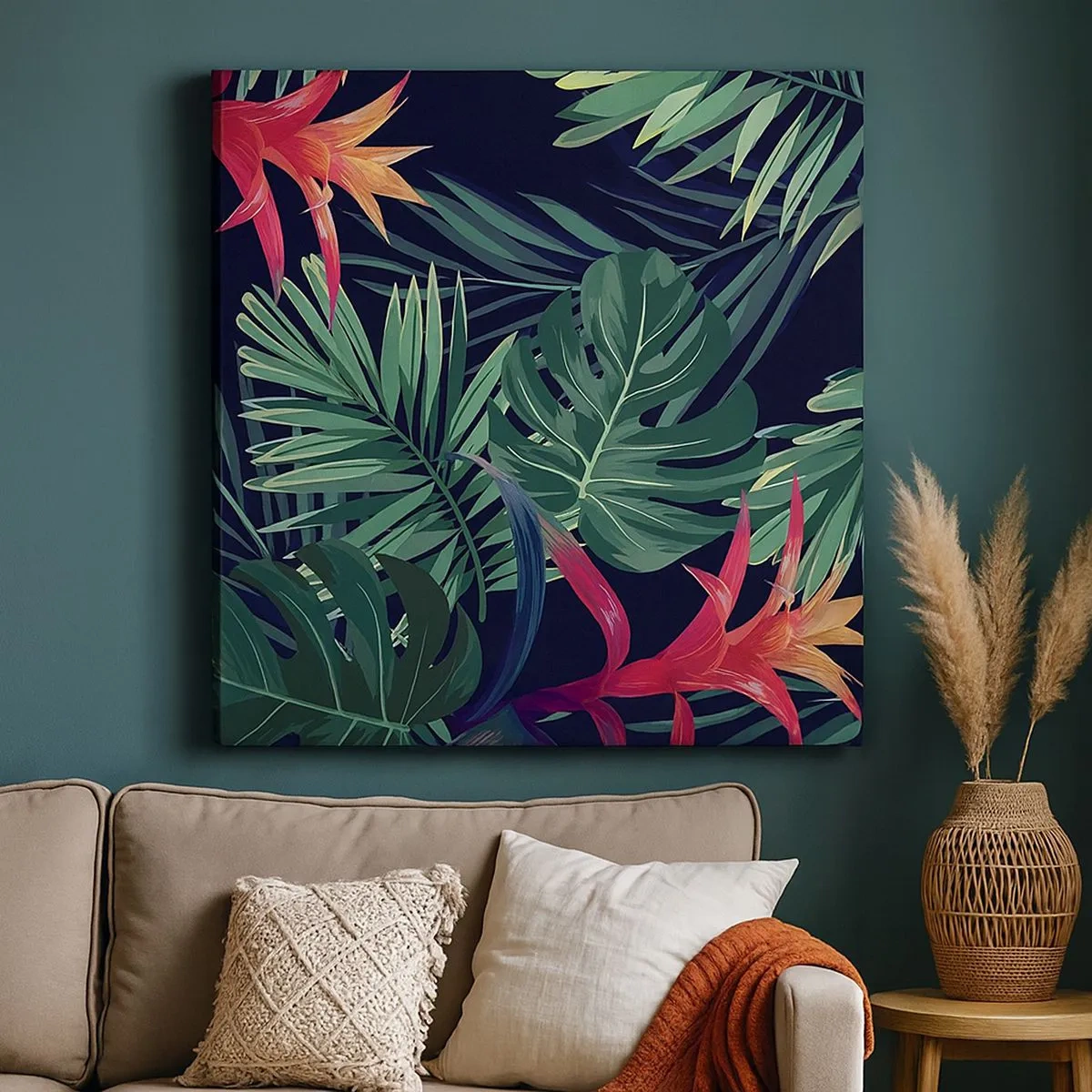 Tablou pe pânză - Flacăra verde - 30x30 cm