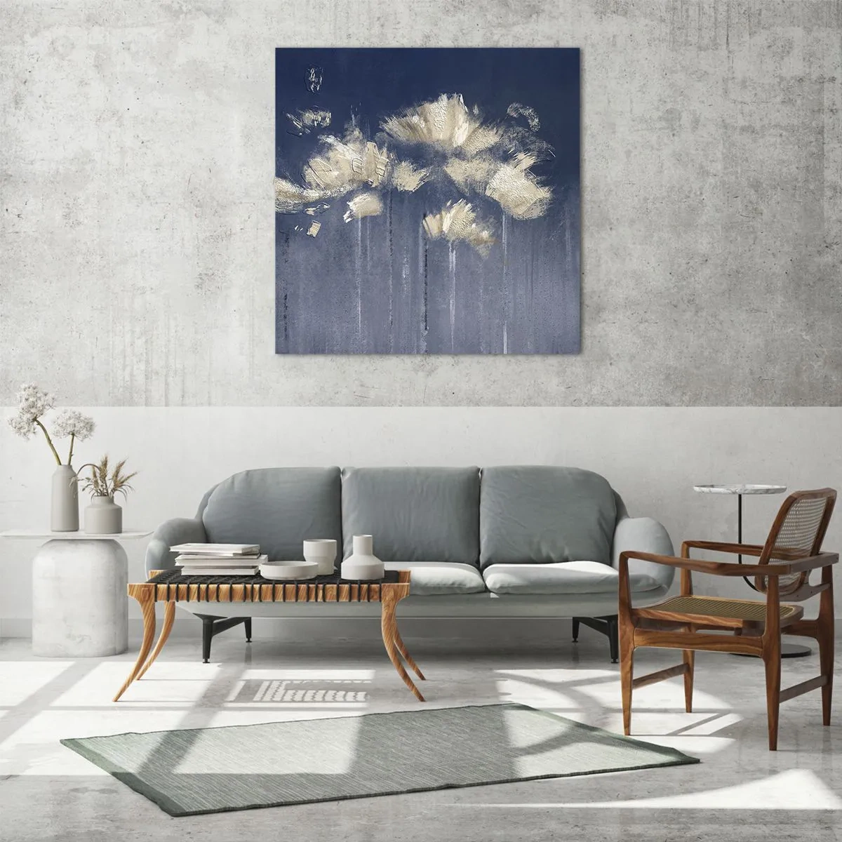 Tablou pe sticlă - Ca petalele în vânt - 60x60 cm