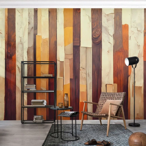 Tapet Premium Canvas - Imnul copacilor din pădure - Bucată, Abstracția, Curele - 350x256 cm
