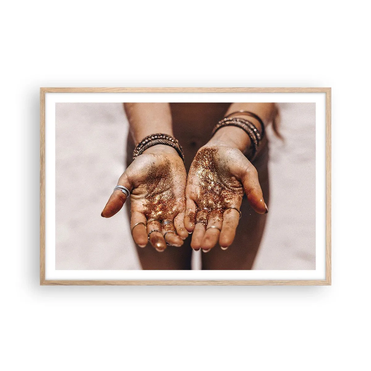 Poster în ramă de stejar deschis - Un cadou pentru tine - 91x61 cm