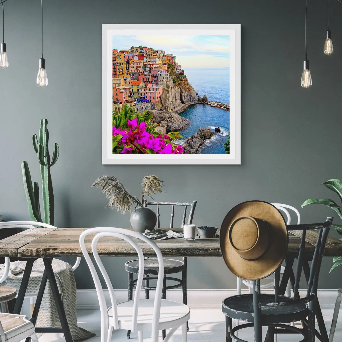 Poster în ramă albă - Un oraș care râde - 30x30 cm