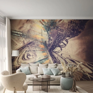 Tapet Premium Canvas - În marea grabă - Abstracția, Bucată, Grafică - 100x70 cm