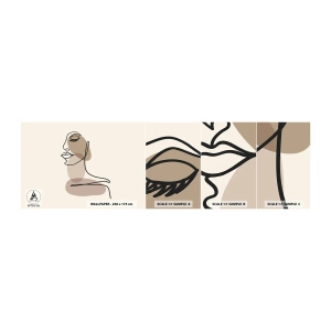 Mostră tapet autocolant Deluxe Sticker - Ascultându-se pe sine - Abstracția, Chipul de femeie, Grafică - 100x30 cm