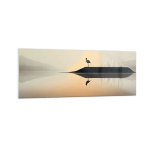 Tablou pe sticlă - Domn pe lac - 140x50 cm