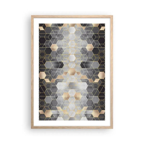 Poster în ramă de stejar deschis - Compoziție diamantată - 50x70 cm