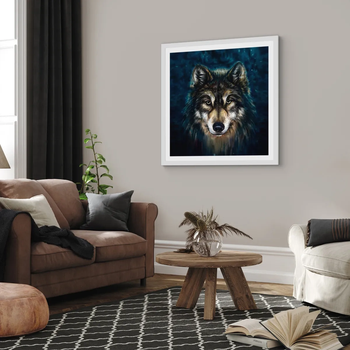 Poster în ramă albă - Alfa? Și omega - 60x60 cm