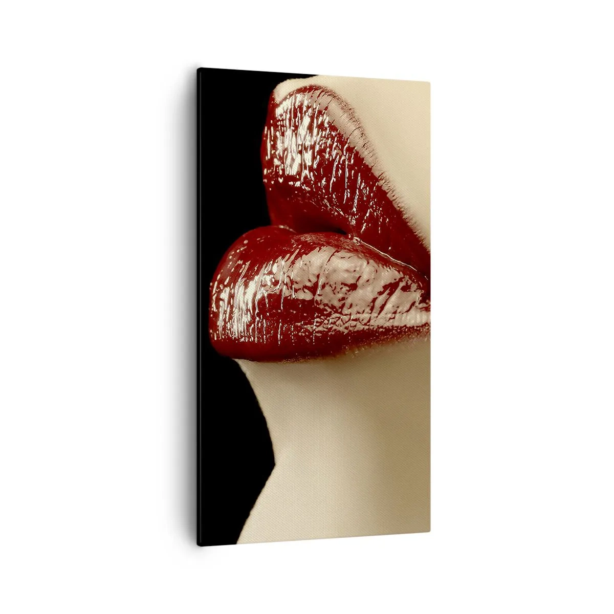 Tablou pe pânză - Senzualitatea și strălucirea carminului - 55x100 cm