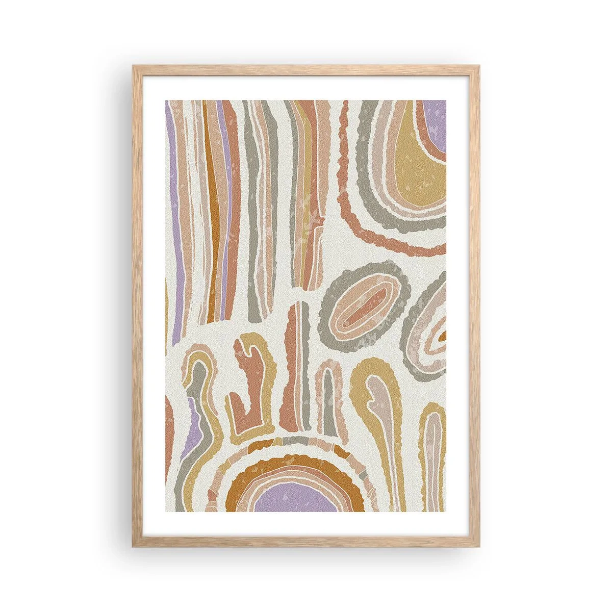 Poster în ramă de stejar deschis - Secțiuni colorate - 50x70 cm