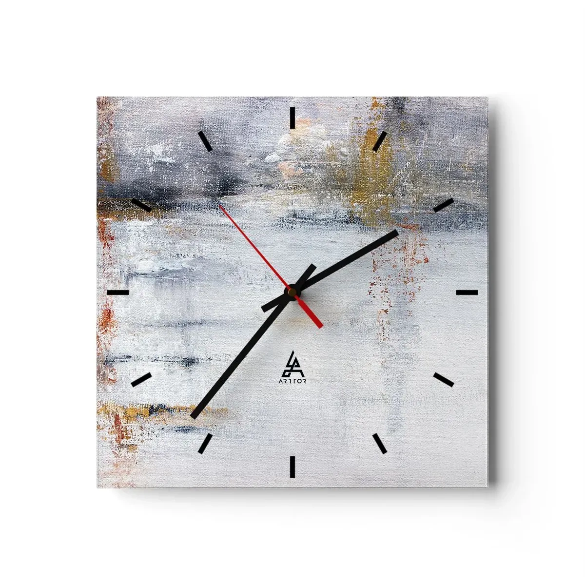 Ceas de perete - Ceas pe sticlă - În spatele cortinei de aer - 30x30 cm