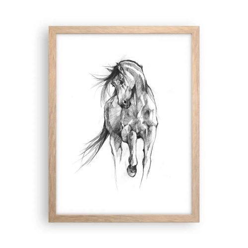 Poster în ramă de stejar deschis - Într-un trap grațios - 30x40 cm