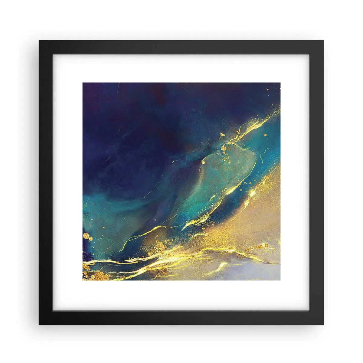 Poster în ramă neagră - Baltă de aur - 30x30 cm