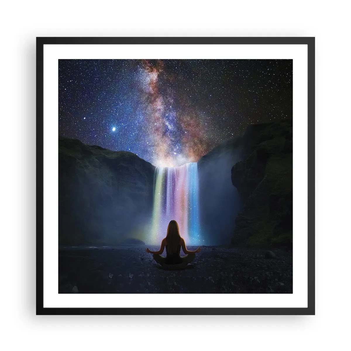 Poster în ramă neagră - Armonie absolută - 60x60 cm