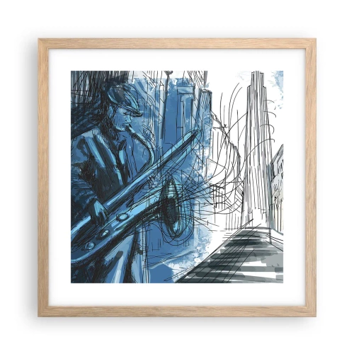 Poster în ramă de stejar deschis - Rapsodie urbană - 40x40 cm