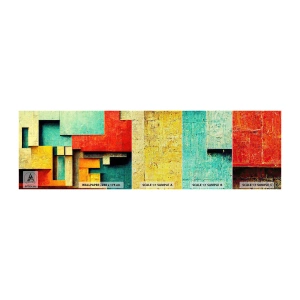 Mostră tapet Premium Canvas - Festival de unghiuri drepte - 3D, Bucată, Geometric - 100x30 cm