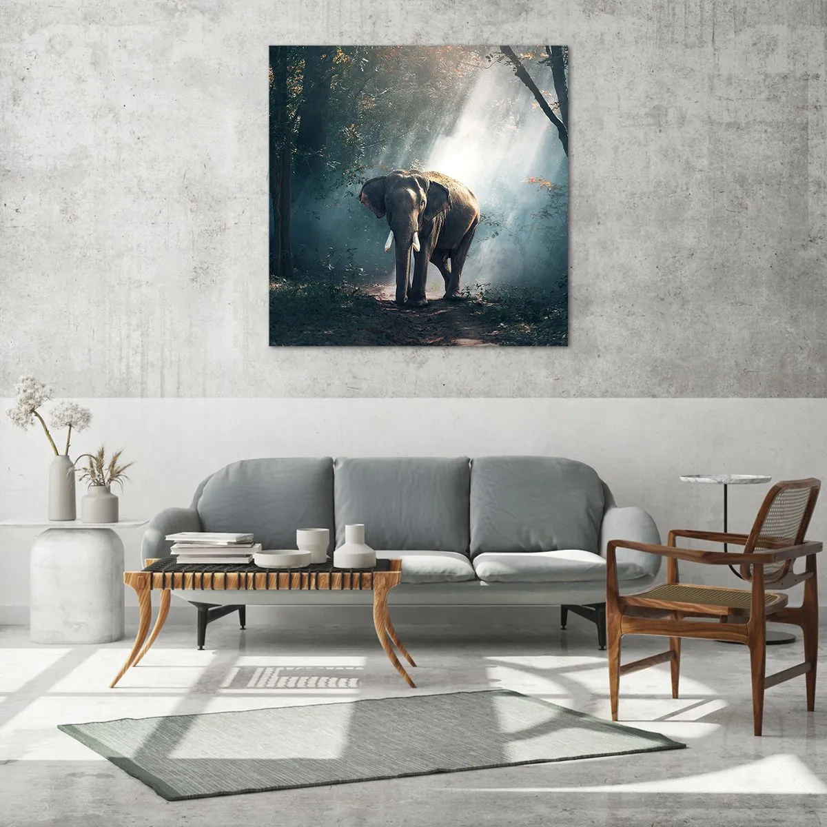 Tablou pe sticlă - O plimbare liniștită - 40x40 cm