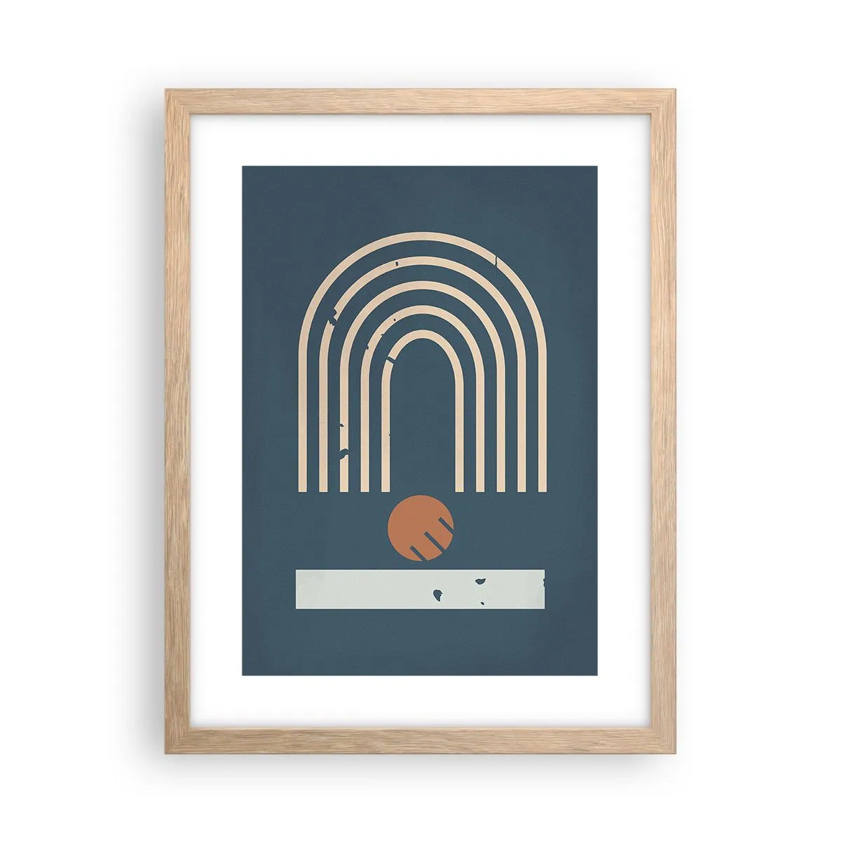 Poster în ramă de stejar deschis - Geometrie în funcție de rodie - 30x40 cm