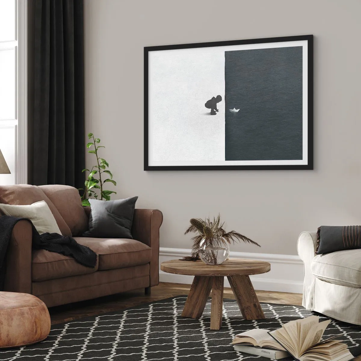 Poster în ramă neagră - Marea expediție - 70x50 cm