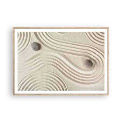 Poster în ramă de stejar deschis - Atingere de căldură - 100x70 cm