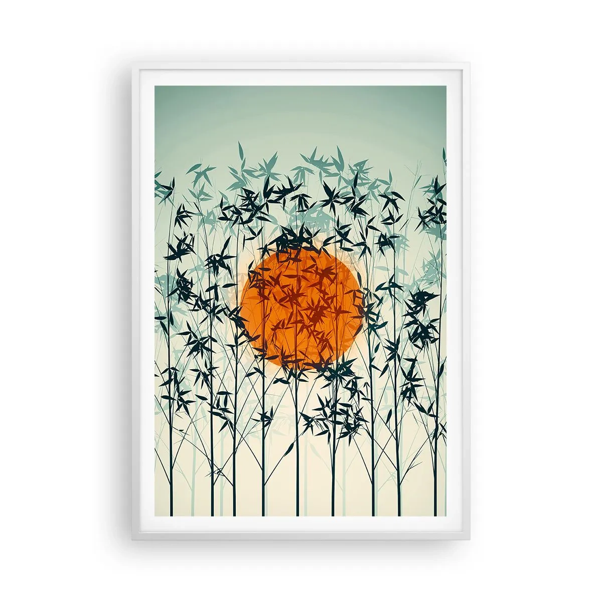 Poster în ramă albă - Soarele japonez - 70x100 cm