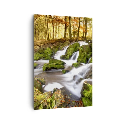 Tablou pe pânză - Repede prin pădure de toamnă - 70x100 cm