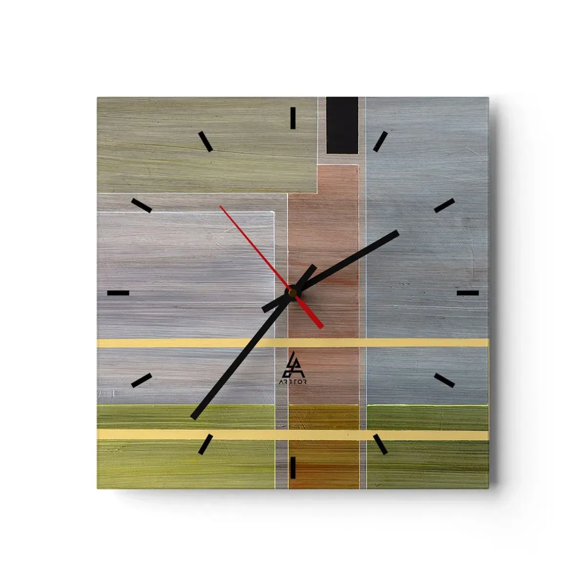 Ceas de perete - Ceas pe sticlă - Drept și liniștit - 40x40 cm