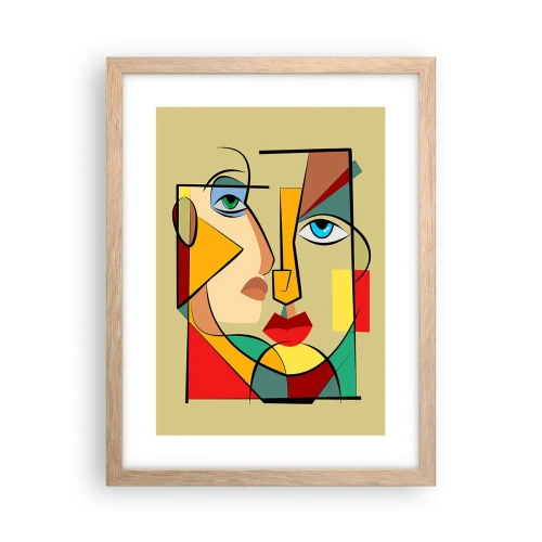 Poster în ramă de stejar deschis - Pereche asortată - 30x40 cm