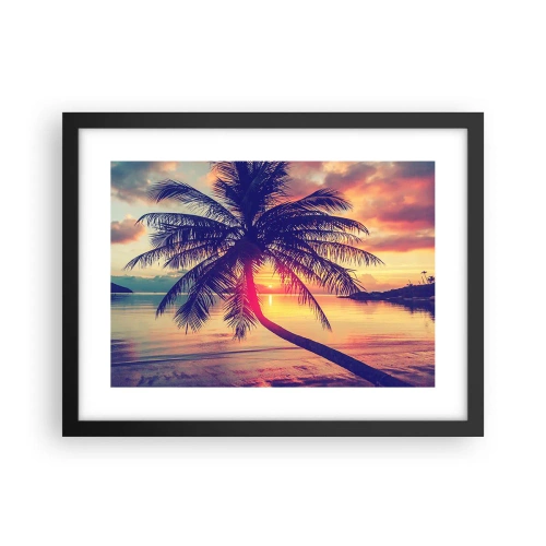 Poster în ramă neagră - O seară sub palmieri - 40x30 cm