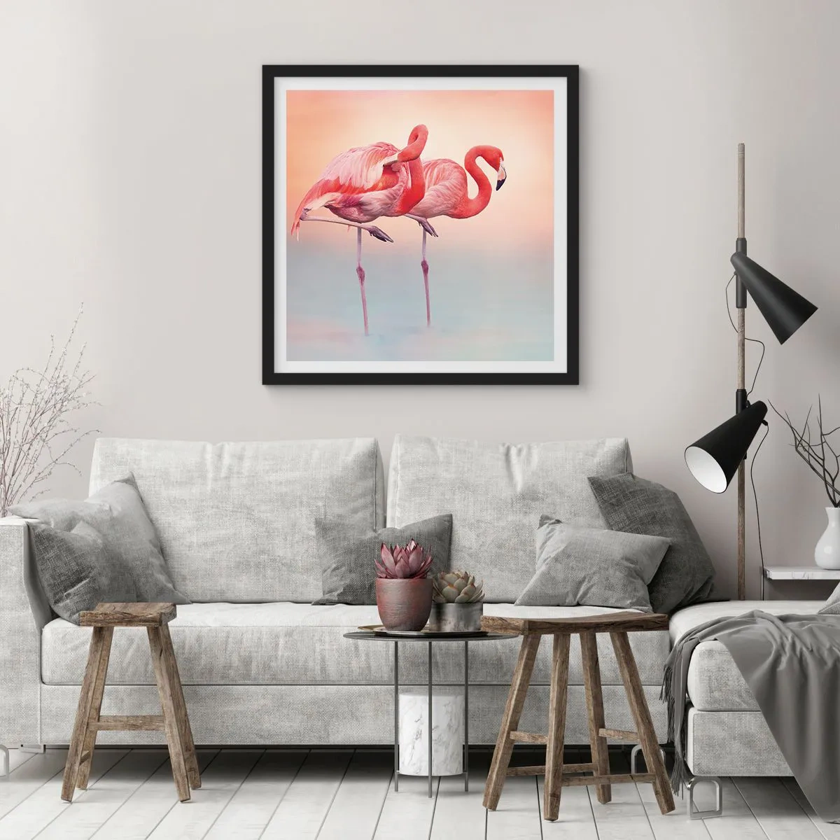 Poster în ramă neagră - În culoarea soarelui care apune - 30x30 cm