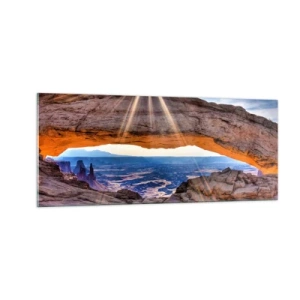 Tablou pe sticlă - Prin poarta de piatră - 100x40 cm