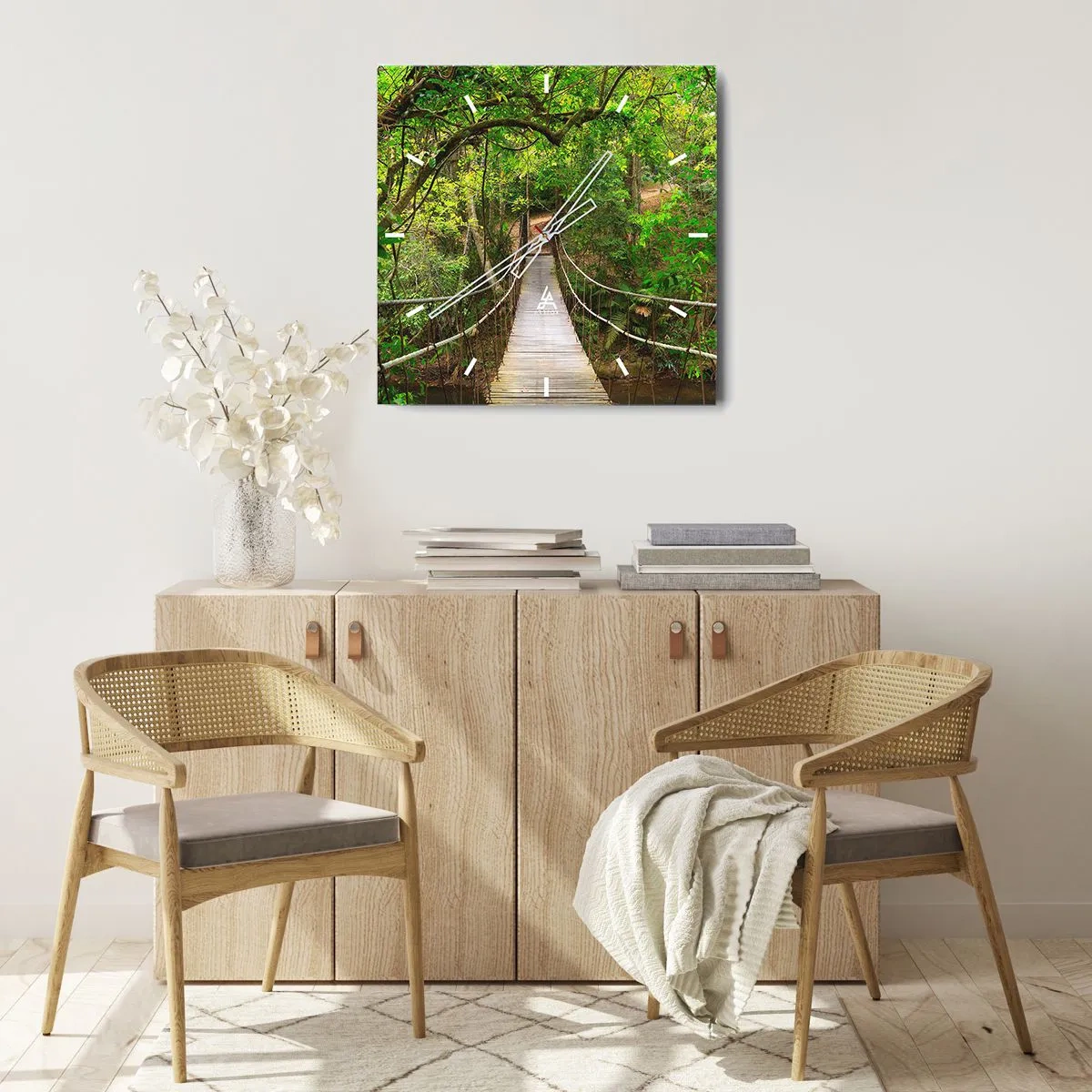 Ceas de perete - Ceas pe sticlă - Pentru că în grădină crește o liană - 30x30 cm