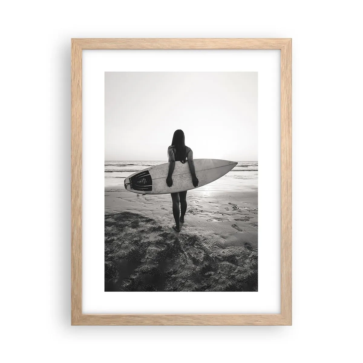 Poster în ramă de stejar deschis - Fiica valului mării - 30x40 cm