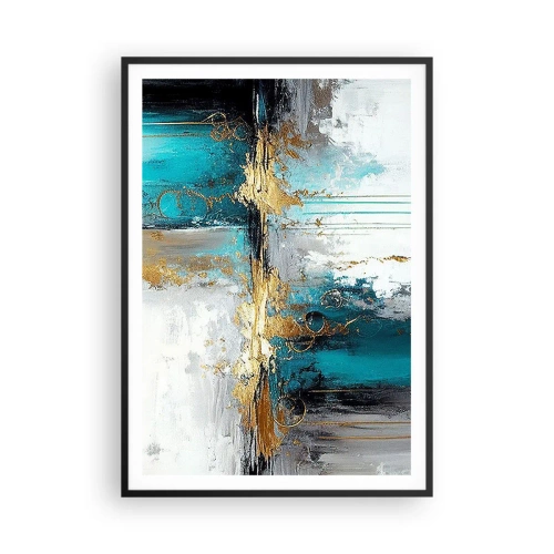 Poster în ramă neagră - Totul curge - 70x100 cm